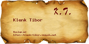Klenk Tibor névjegykártya
